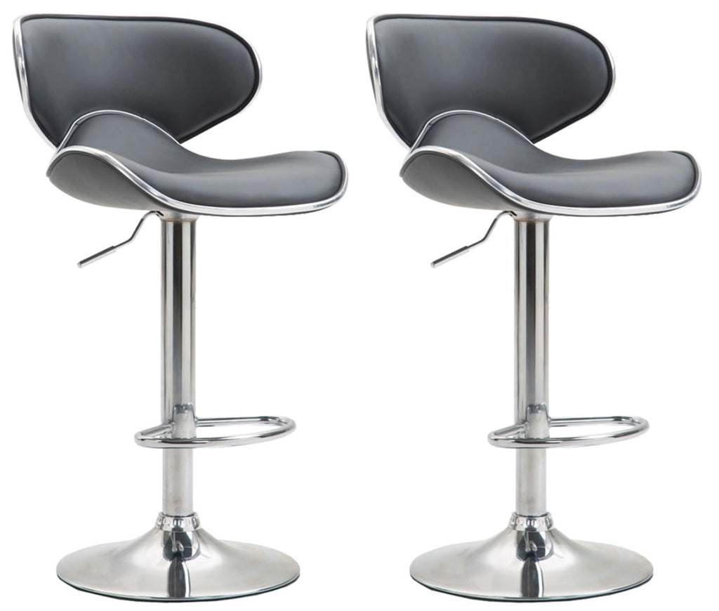 Set 2x Sgabelli LAS VEGAS V2 in similpelle grigio,cromo
