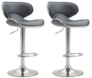 Set 2x Sgabelli LAS VEGAS V2 in similpelle grigio,cromo