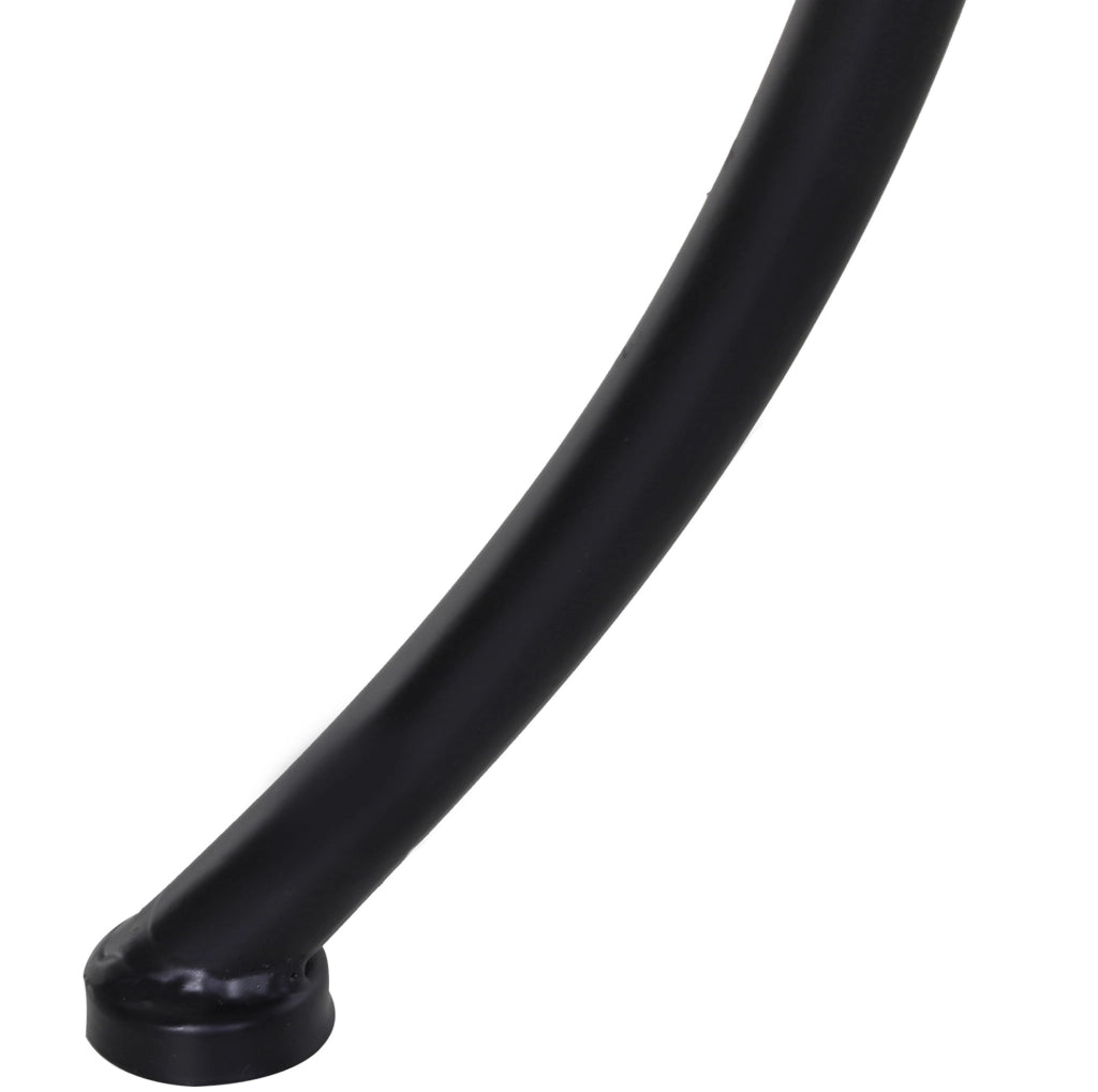 Tavolino da esterno 45x45x50 cm in metallo nero per terrazza e giardino