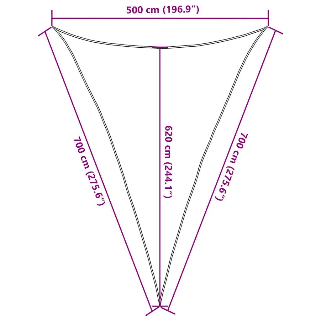 Vela Parasole 160 g/m² Triangolare Nero 5x7x7 m in HDPE 311759