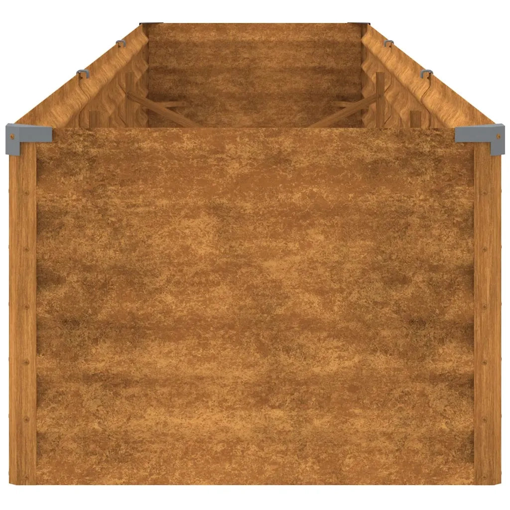 Letto rialzato da giardino 291x50x36 cm in acciaio Corten 151977