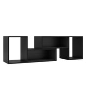 Mobile TV minimalista a 2 pezzi con ripiani regolabili 80 x 30 x 40 cm ampio spazio di archiviazione legno nero 20_0012799