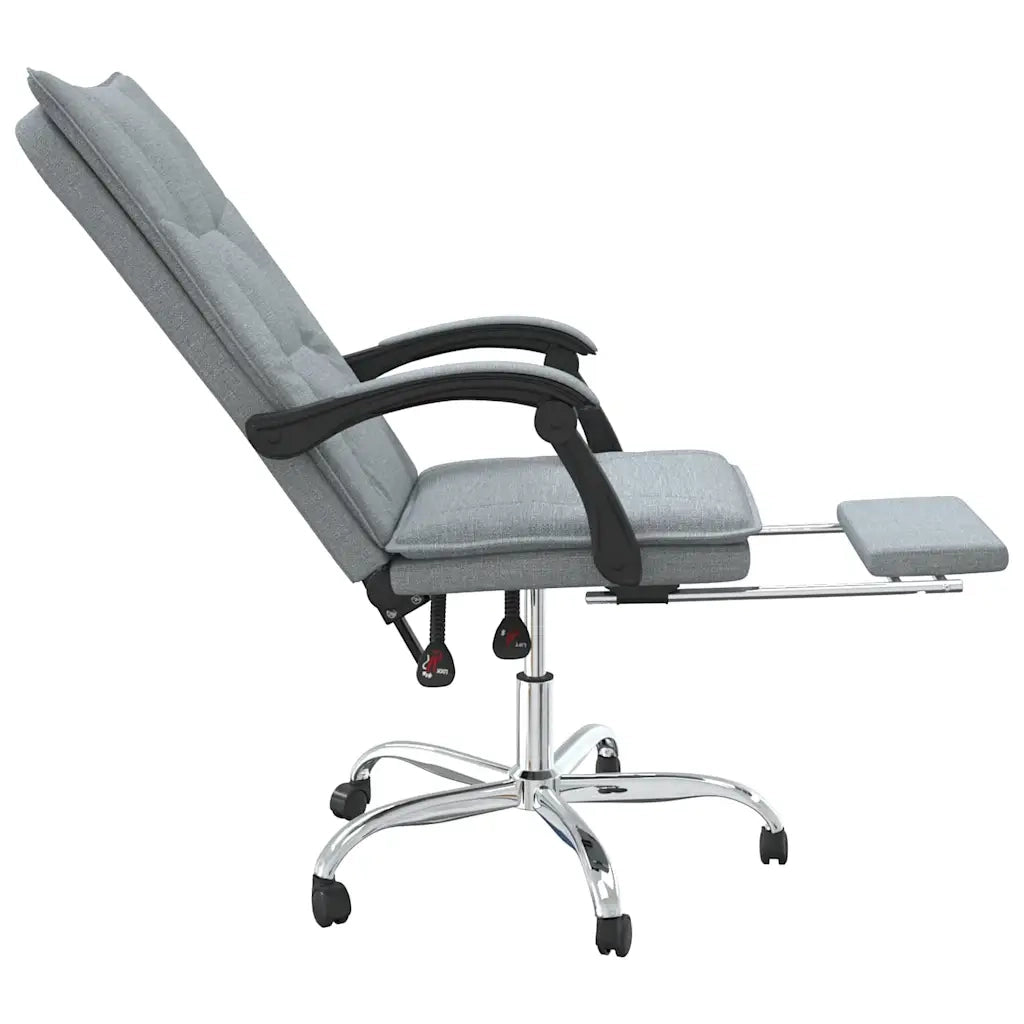 Sedia per studi-Poltrona da Ufficio Reclinabile Grigio Chiaro in Tessuto 974374