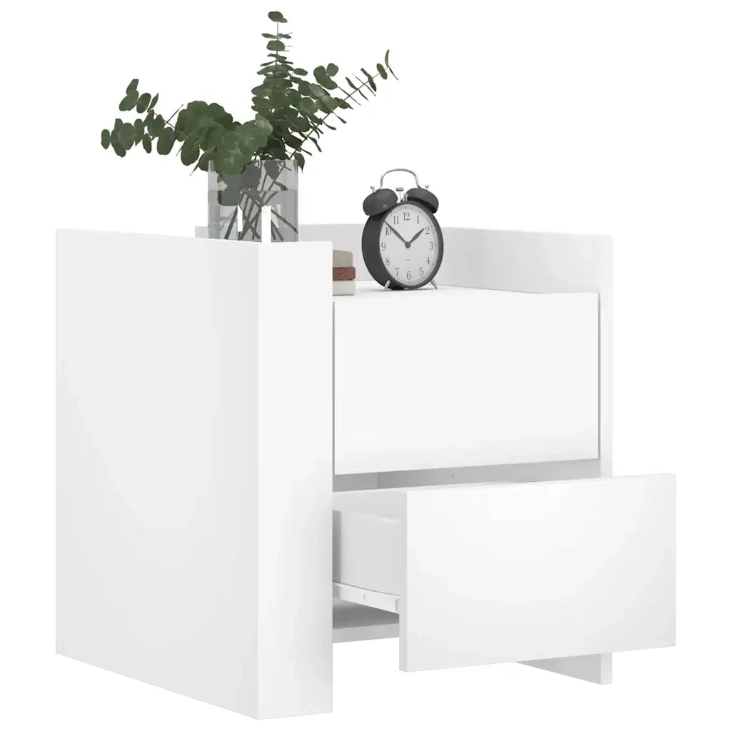 Comodino | Armadio da Notte | Mobiletto da notte Bianco 45x50x50 cm in Truciolato
