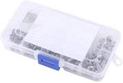 Set di attrezzi 160 pezzi - Acciaio inossidabile 304 - Viti con anelli di chiusura - Cassetto di archiviazione - Chiave panoramica - Dimensioni cassetto 12,5 x 6,3 x 2,3 cm - Materiale di fissaggio