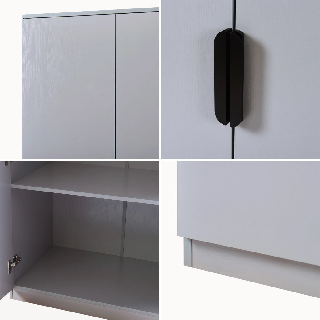 Armadio Guardaroba Eiselfing 176 x 80 x 52 cm Grigio [en.casa]