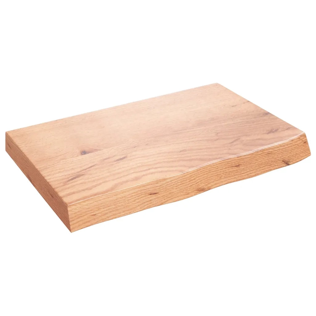 Piano Tavolo Marrone 60x40x(2-6) cm Massello Rovere Trattatocod mxl 120739