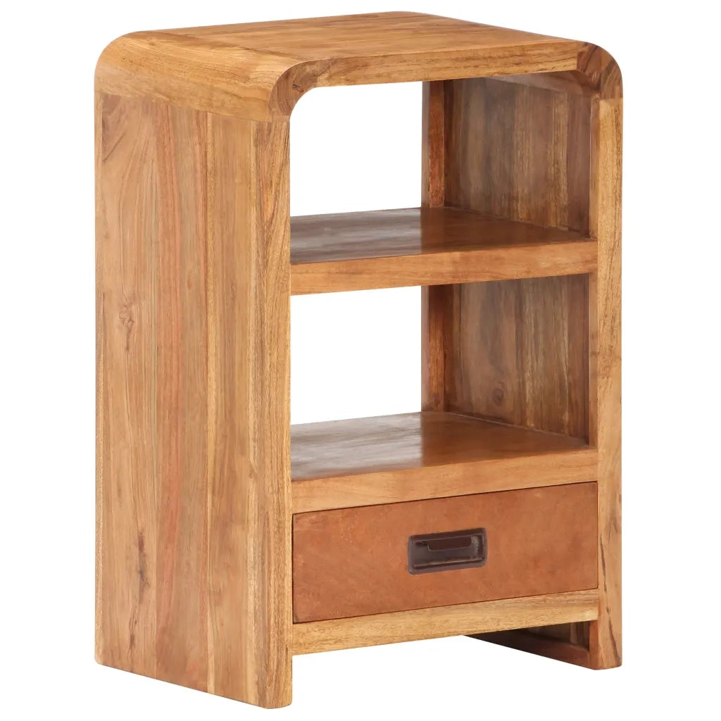 Comodino 40x30x60 cm in Legno Massello Acacia Finitura Ambra 289633