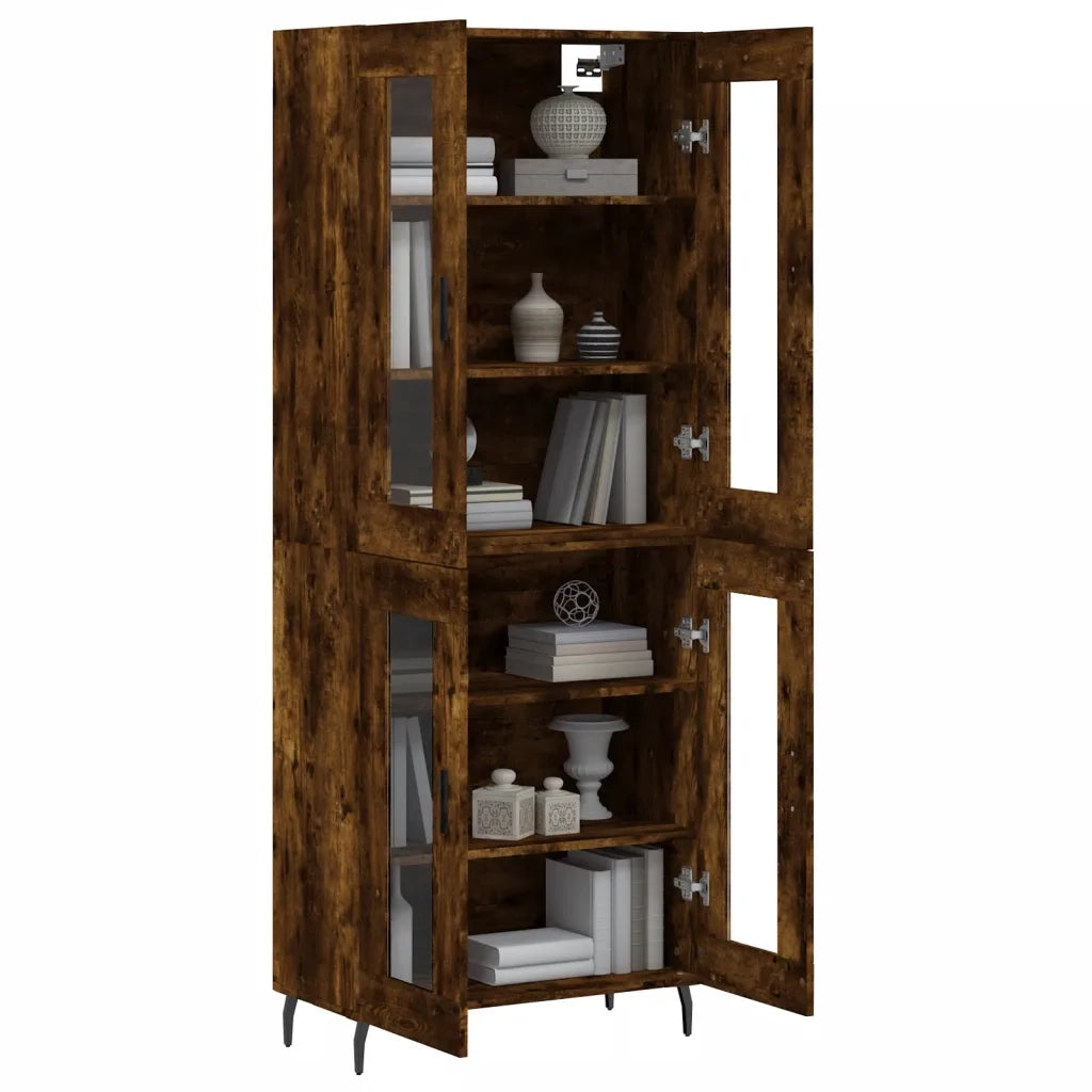 Credenza | Madia | Buffet da pranzo | Armadio da pranzo Rovere Fumo 69,5x34x180 cm in Legno Multistrato
