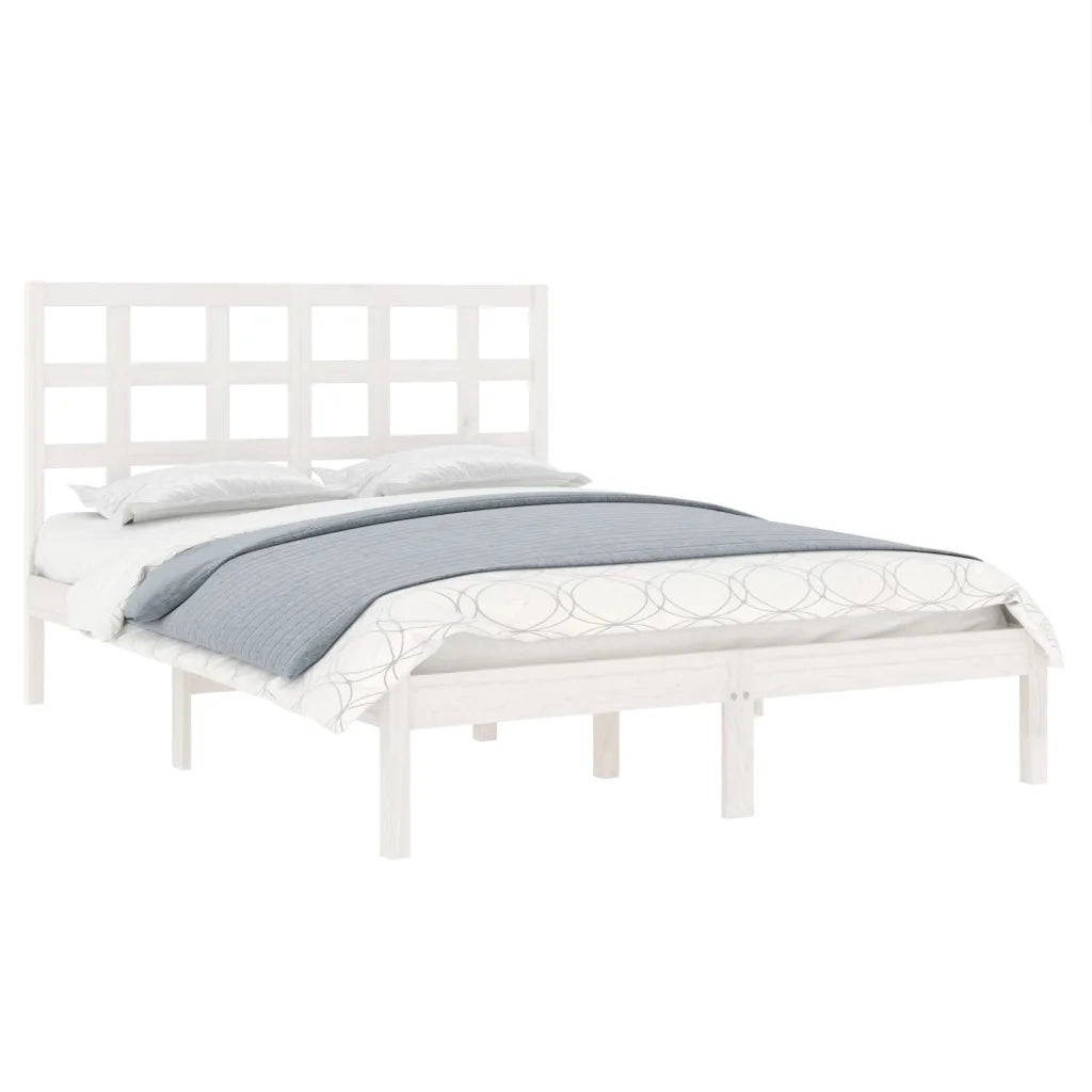 Giroletto-Struttura Letto Bianco in Legno Massello 120x200 cm 228804