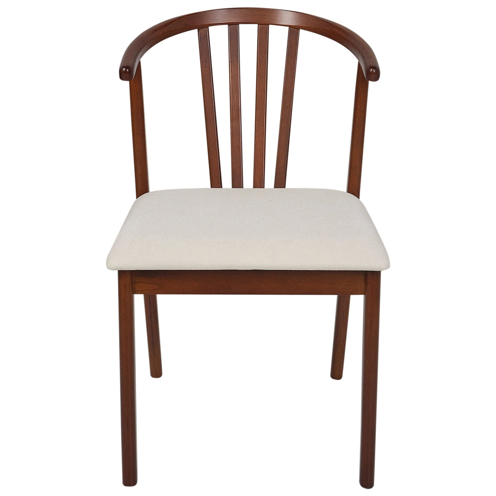 Set di 2 eleganti sedie da pranzo con seduta imbottita in legno scuro beige chiaro chic elegante
