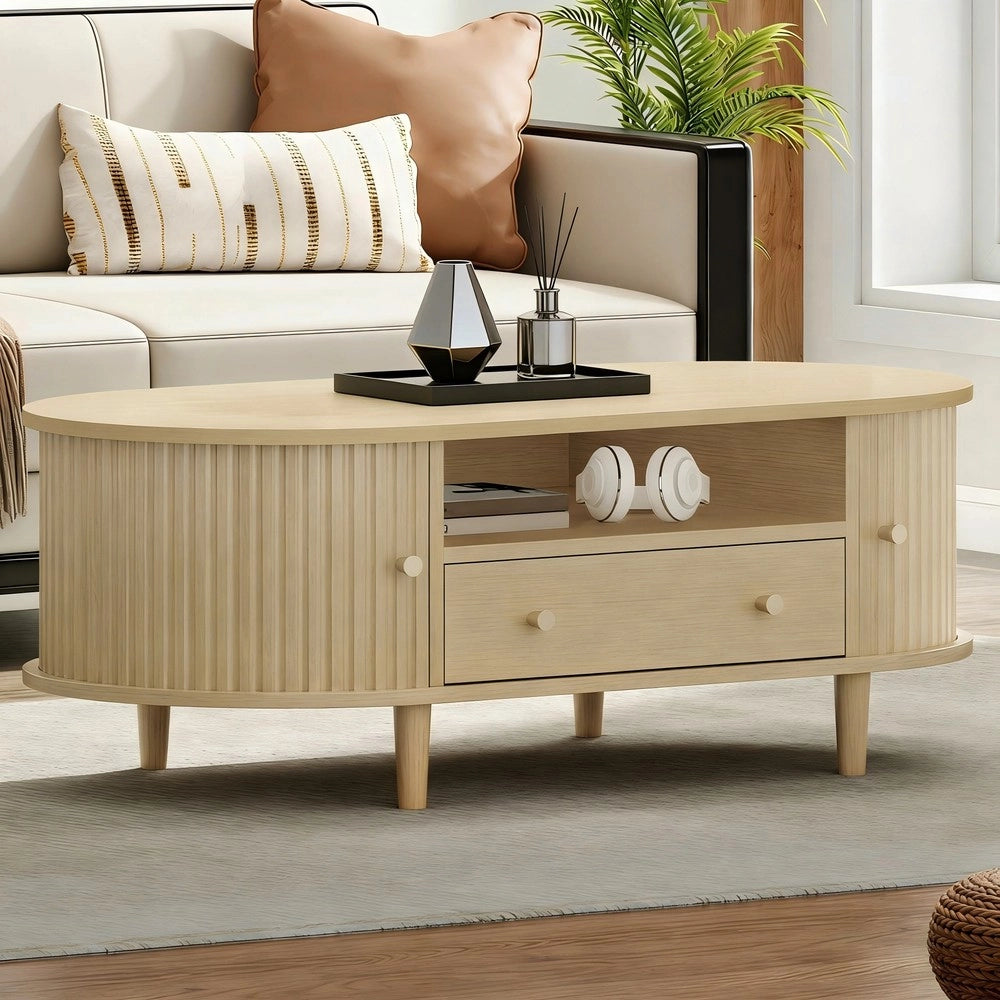 Tavolino da Caff¨¨ con Cassetto e Ripiano ¨C MINIMAL ¨C Legno, 100x50x36