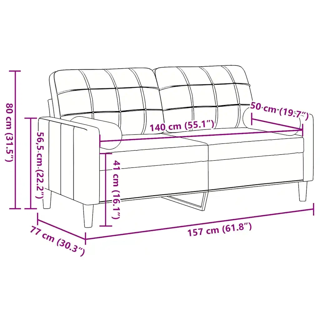Divano | Divano da soggiorno | Sofa a 2 Posti con Cuscini Giallo 140 cm in Velluto