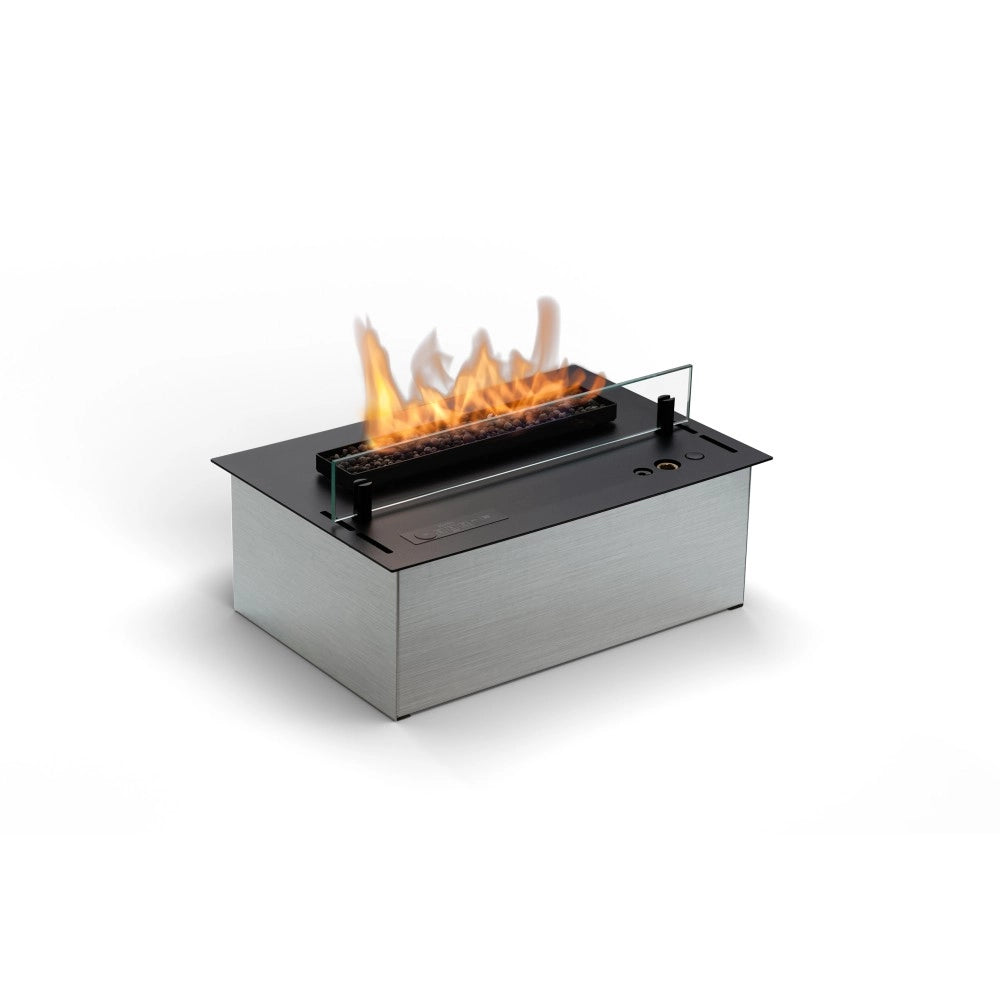Planika - Bruciatore a Bioetanolo Senso Burner BEV Senza Canna Fumaria, Controllo Remoto, Fiamma Reale, Acciaio