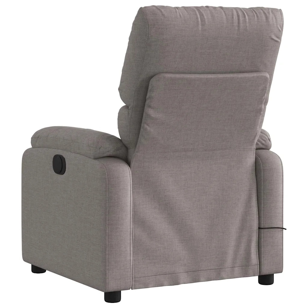 Poltrona Massaggiante | Sedia Relax Reclinabile Elettrica Tortora in Tessuto