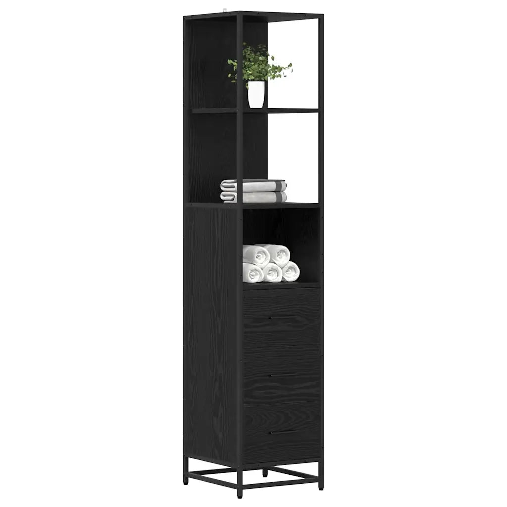 Set di mobili per il bagno Rovere Nero 35 x 37,5 x 166 cm 883600
