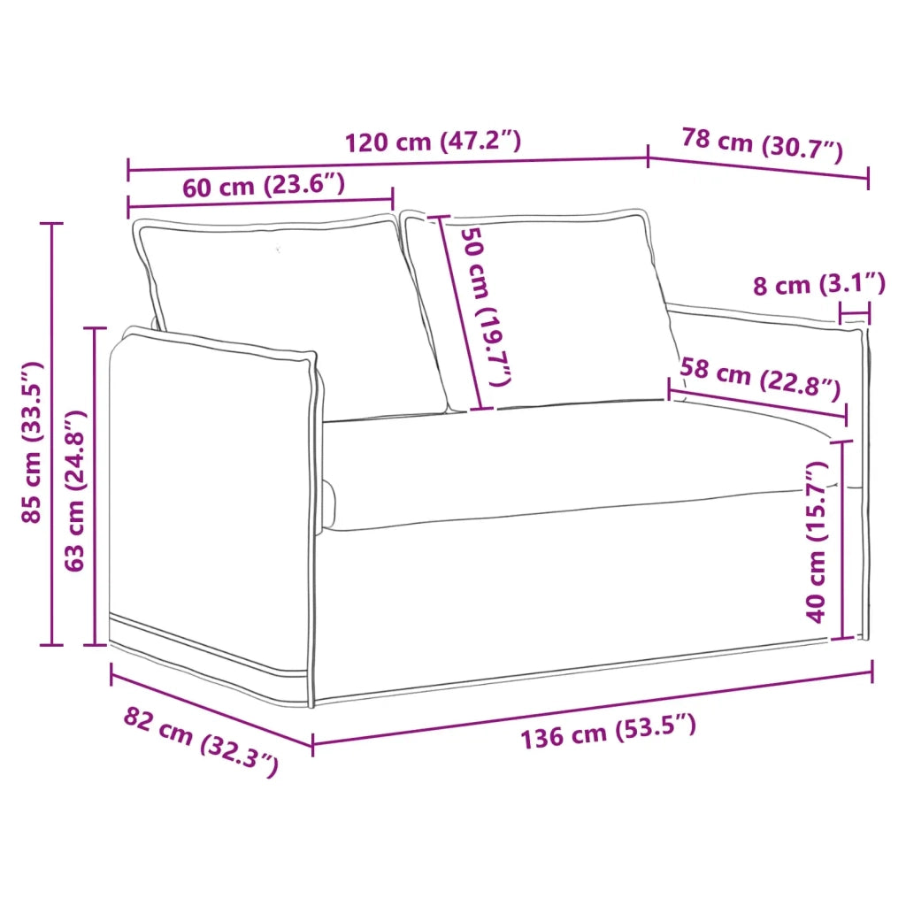 Divano | Divano da soggiorno | Sofa Grigio scuro 136 x 82 x 85 cm Tessuto