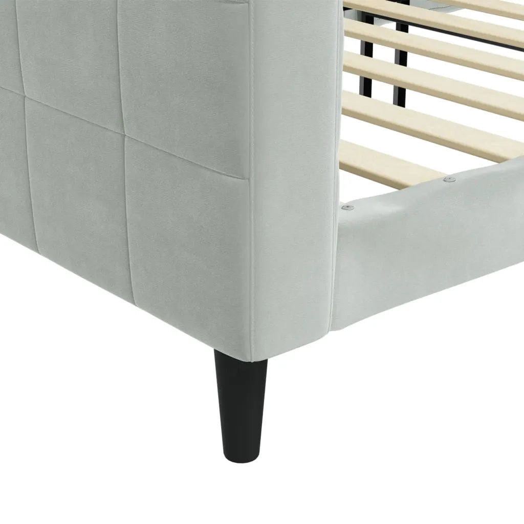 Letto da Giorno Grigio Chiaro 90x190 cm in Velluto