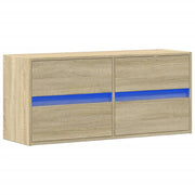 Mobile TV multimediale scaffale TV credenza mobile TV sala da pranzo soggiorno camera da letto a parete con luci LED rovere Sonoma 100 x 31 x 45 cm marrone 02_0028003