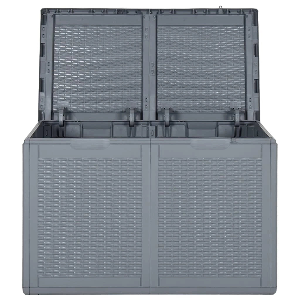 Baule da giardino rattan PP 180 litri grigio 02_0013090