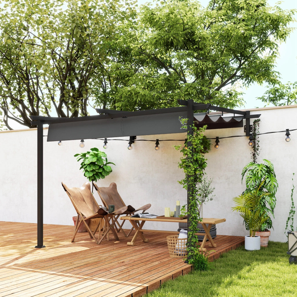 Pergola 3x3 m ¨C zephmum ¨C per giardino terrazza colore grigio scuro