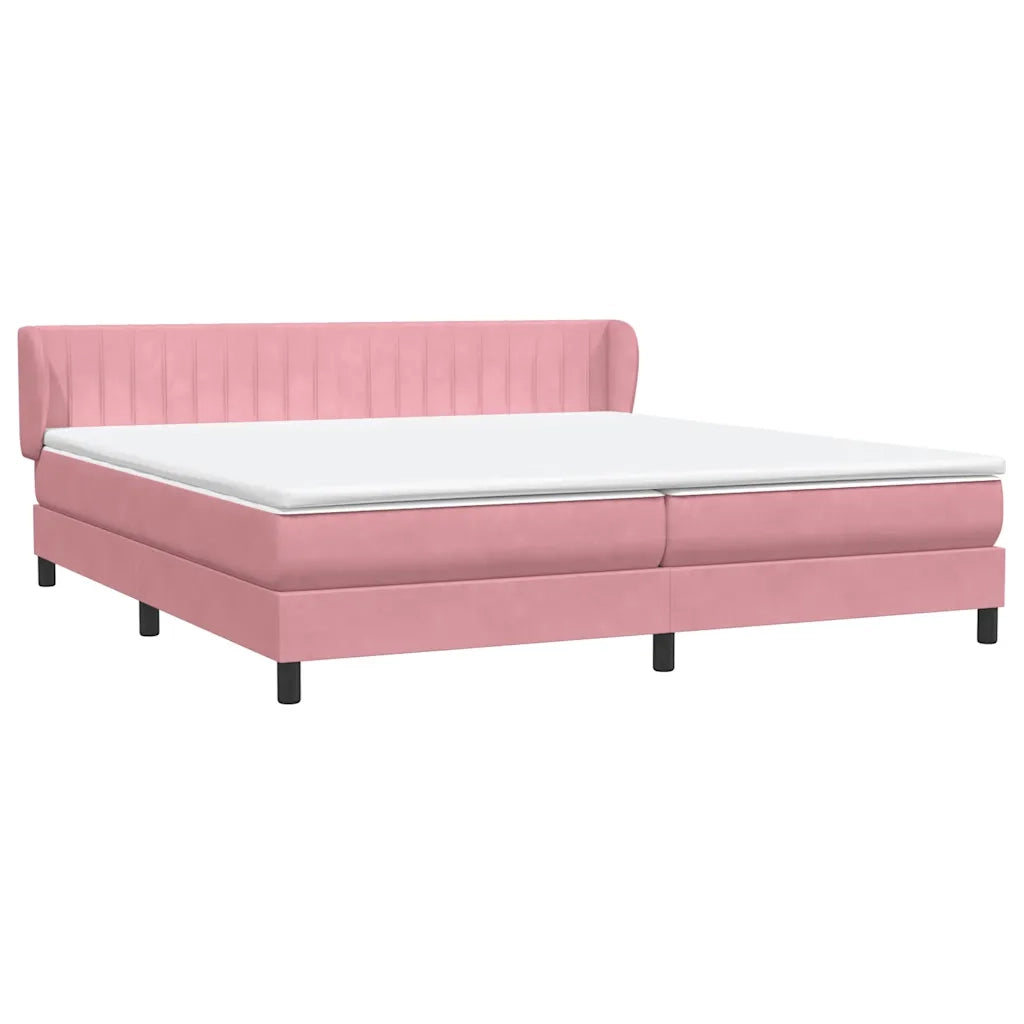 Giroletto a Molle con Materassi Rosa 180x210 cm in Velluto 3317708