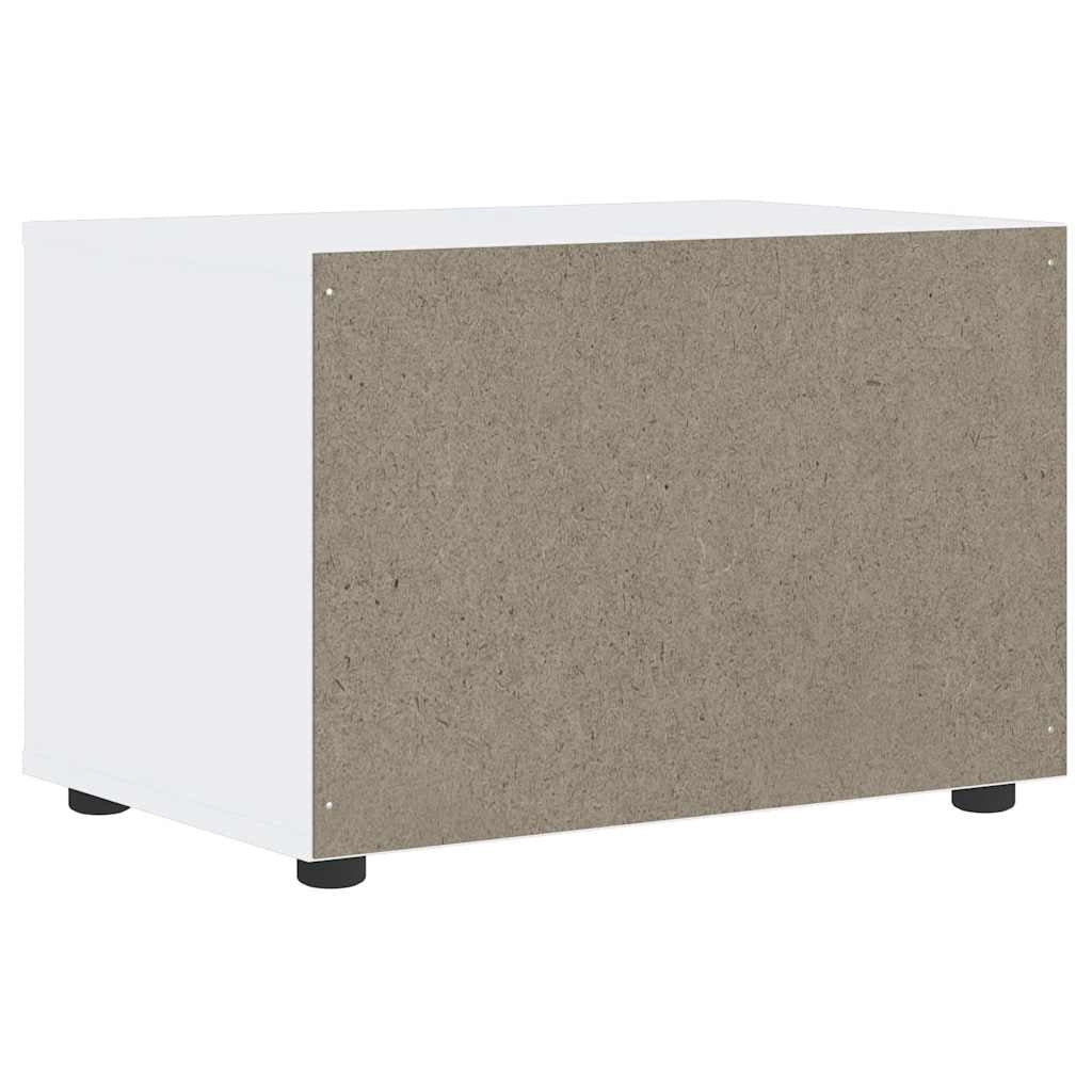 Mobile TV moderno salvaspazio con cassetto e ripiano 60 x 40 x 38 cm legno ingegnerizzato bianco 02_0058329