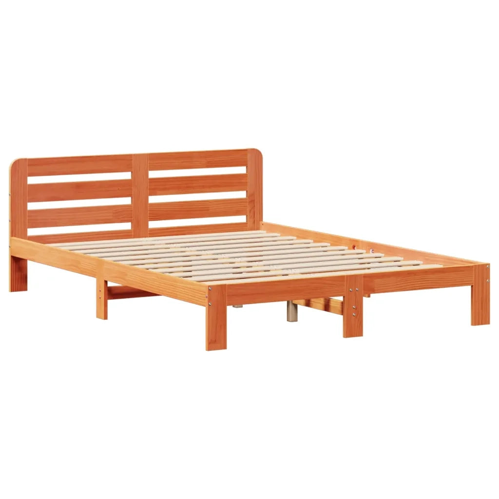 Giroletto senza Materasso Marrone Cera 140x200cm Massello Pino 855551