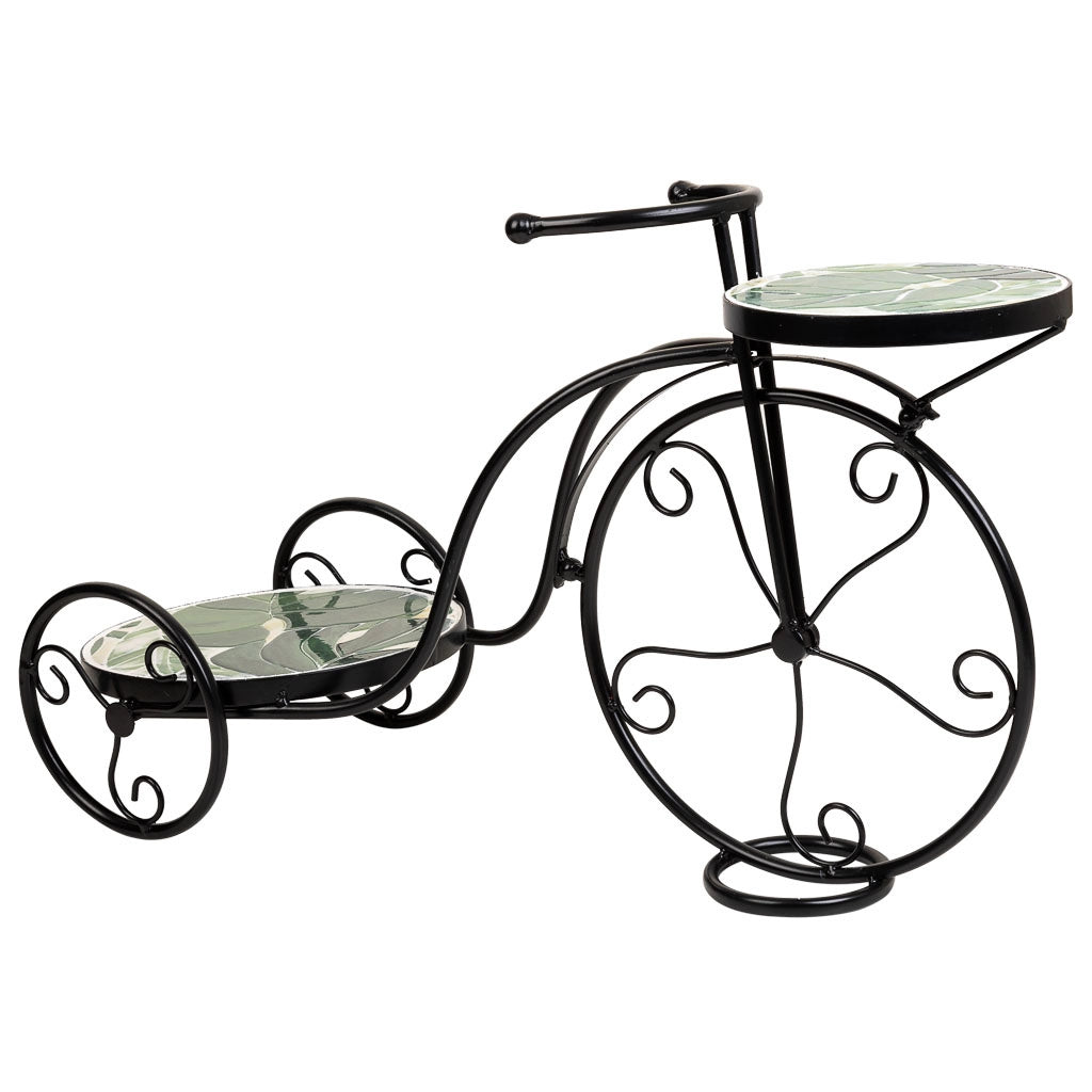 Supporto bici in mosaico Verde e ferro battuto 67x26,5x43h