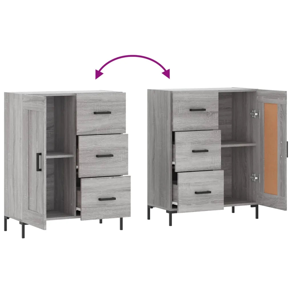 Credenza Grigio Sonoma 69,5x34x90 cm in Legno Multistrato 830266