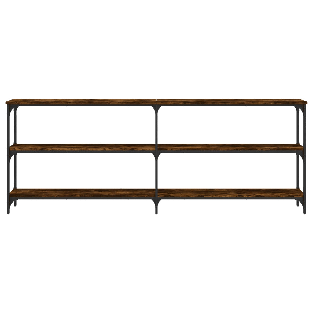 Tavolo Consolle Rovere Fumo 200x29x75 cm in Legno Multistrato 834112
