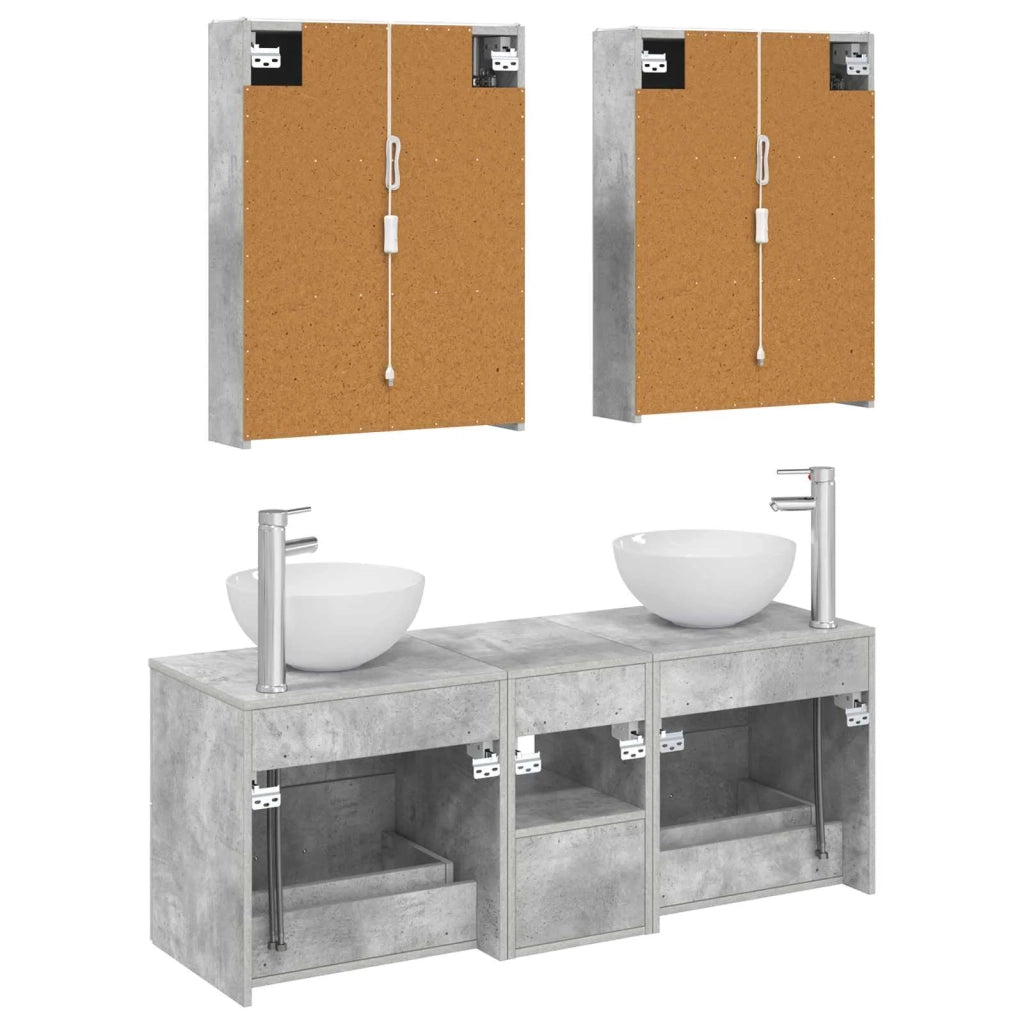 Set di mobili per il bagno 5 pcs Grigio Cemento 3406730