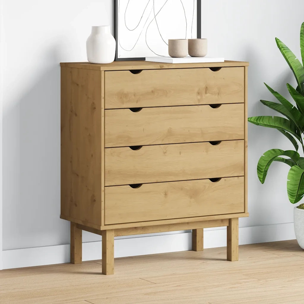 Cassettiera OTTA 76,5x39,5x90 cm in Legno Massello di Pino CFW6779360