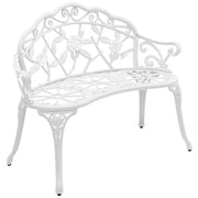 Panca sedia da giardino seduta in ghisa resistente alle intemperie 100 cm bianco 03_0001007