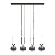 Lampadario Moderno Crio Acciaio Nero 4 Luci E14 Ip20