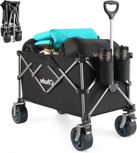 Carrello pieghevole XXL con freni - capacità di carico 200 l/200 kg - carrello per spiaggia, giardino e campeggio