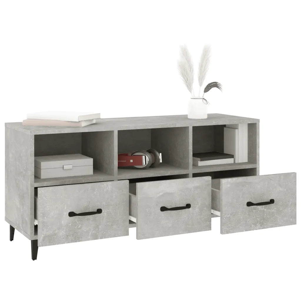Mobile Porta TV Grigio Cemento 102x35x50 cm Legno Multistrato 812613
