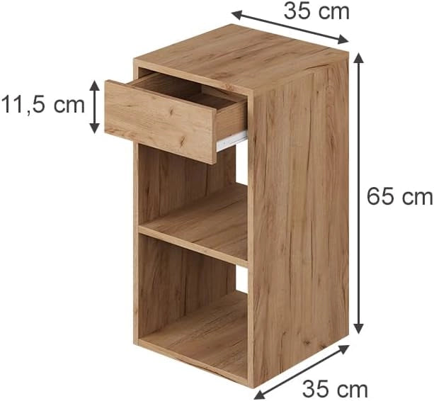 Comodino Dany, Quercia dorata, Set di 2