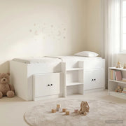 Struttura Letto Loft con Mobile 3 pcs Bianco Legno multistrato