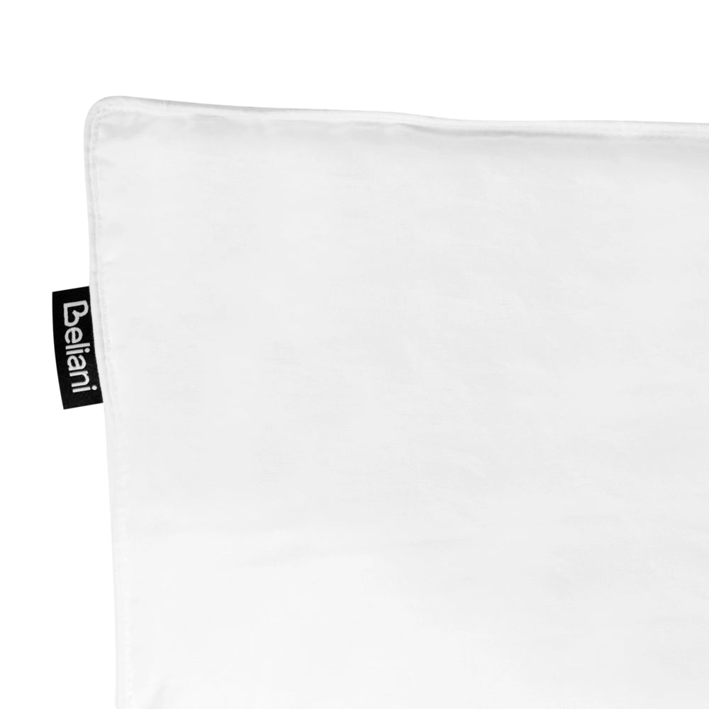 Set di 2 cuscini da letto guanciali in cotone bianco piumino d'anatra e piume 80 x 80 cm alto medio morbido