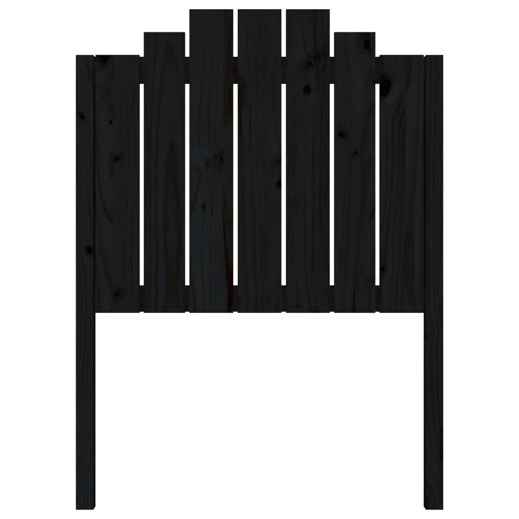 Testiera per Letto Nera 81x4x110 cm in Legno Massello di Pino 818449