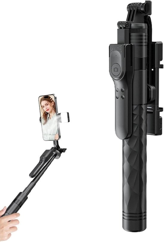 Stativo per selfie, regolabile in altezza, con telecomando | Trasmettente per smartphone portatile