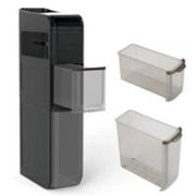 Mobiletto portaoggetti stretto 43 x 18 x 88 cm con 2 cassetti e 4 ruote per bagno moderno in plastica nera 20_0016258
