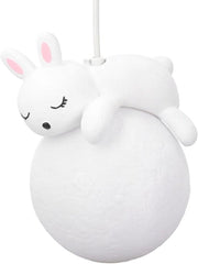 Lampada da Soggiorno per Camera da Bambino - Luce Chiara - Facile da Installare - Coniglio Carino - Decorazione per Camera da Letto e Cucina