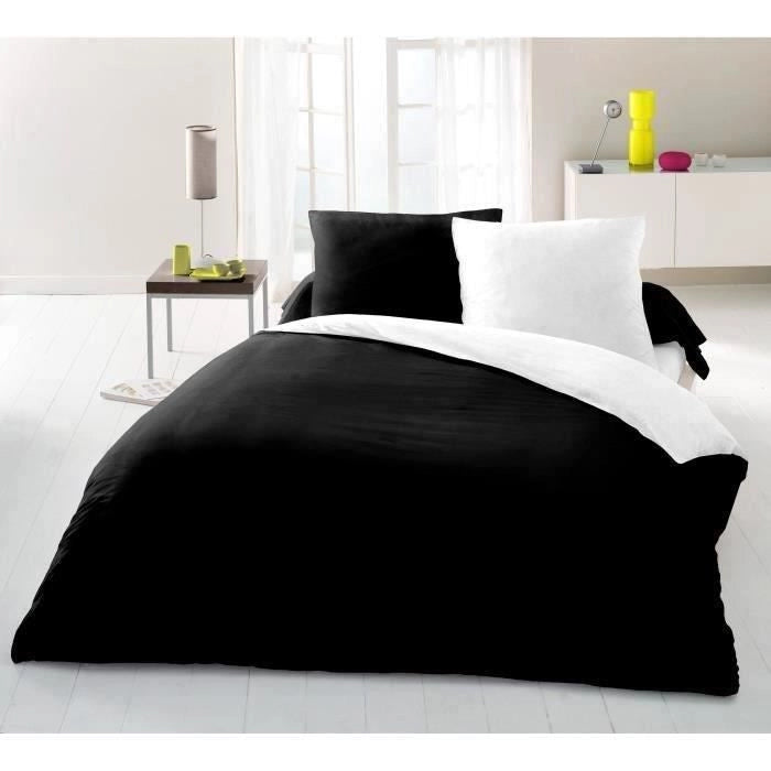 Completo Copripiumino per 2 persone - 220x240 cm - 100% Cotone - Bicolore Bianco e Nero