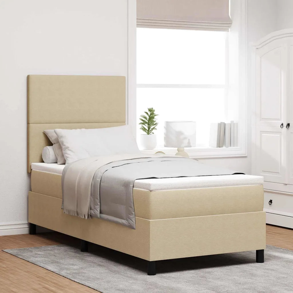 Letto a molle con testiera Grigio chiaro e bianco 80 x 200 cm 3337534
