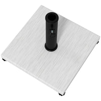 Base per Ombrellone da 25kg in Metallo e Cemento con Effetto Legno 45x45x33.5cm Bianco