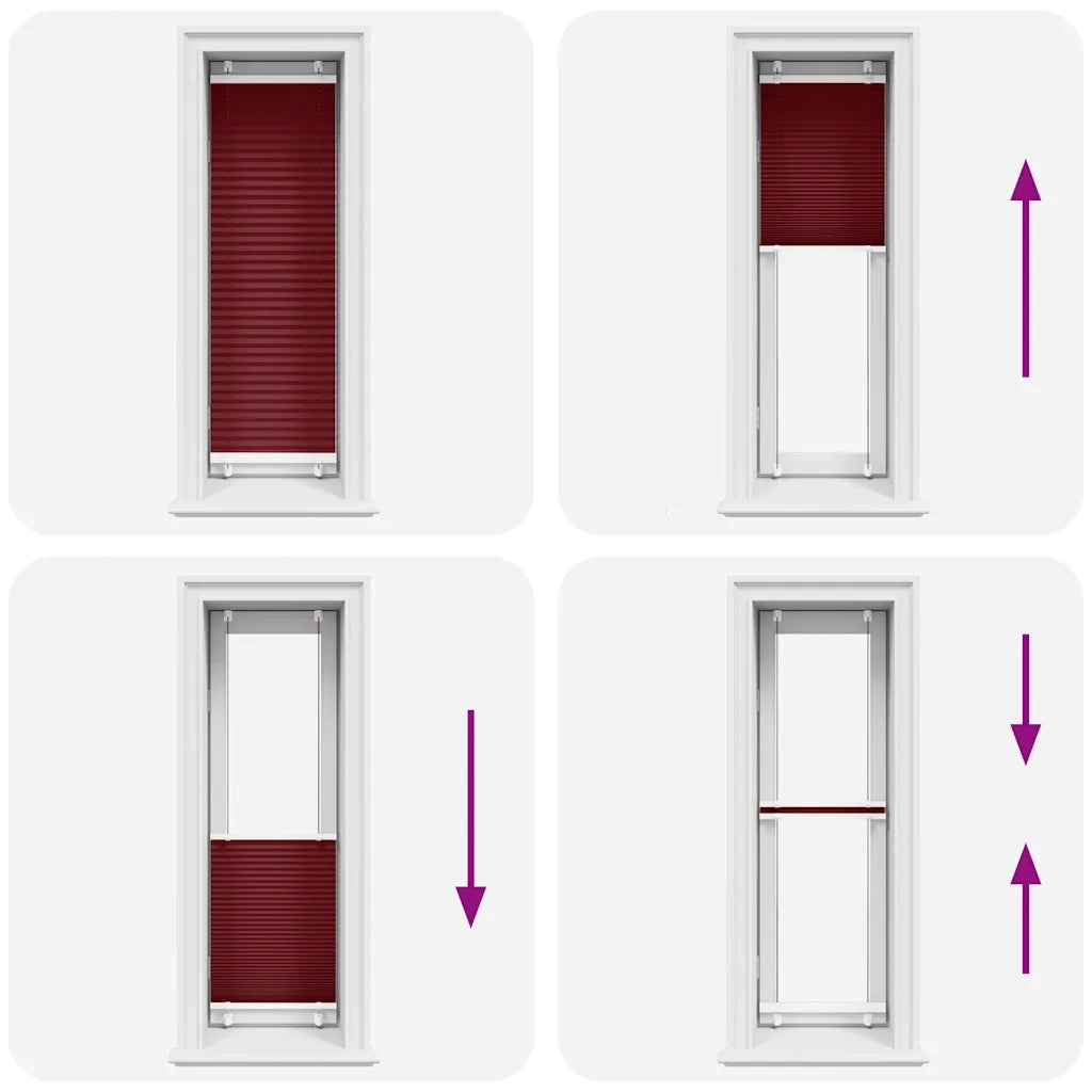 Tenda Plissettata Rosso Bordeaux 50x100 cm Larghezza Tessuto 4015218