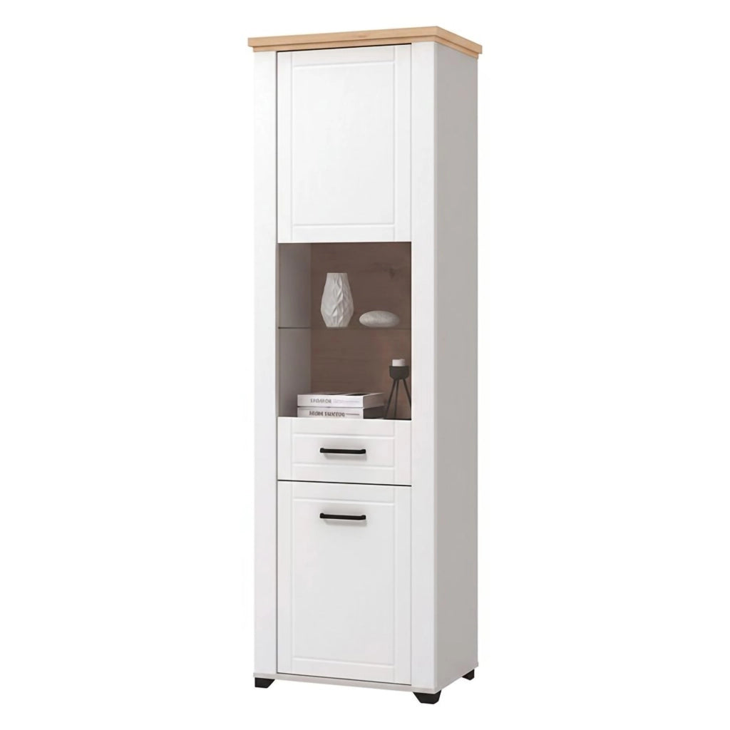 Mobile Espositore Piscinas, Vetrina 4 Ripiani, 60.5x41x194.5h cm Bianco
