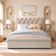 LETTO Contenitore 140x200 cm Natural con 4 cassetti e materasso incluso